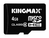 4Gb   microSDHC KINGMAX 4  Class 6, adapter Kingmax, 1 .