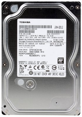   3.5" 1TB SATA III,32MB, 7200RPM TOSHIBA DT01ACA100