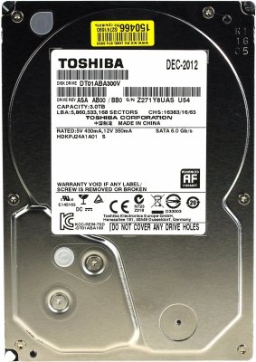   3.5" 3TB SATA III,32MB, 5700RPM TOSHIBA DT01ABA300V