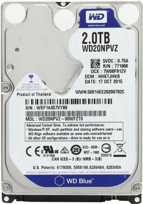   Western Digital Blue 2.5" 2.0Tb SATA III, 8 Mb, 5400 rpm WD20NPVZ