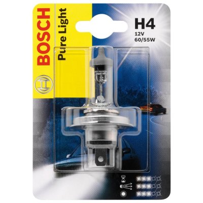   BOSCH H4 Pure Light 12V 60/55W, 1 , 1987301001