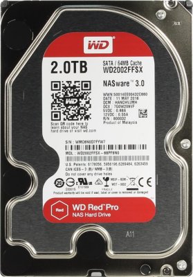   2.0Tb WD Red Pro WD2002FFSX SATA 6Gb/s, 64 MB Cache, 7200 RPM