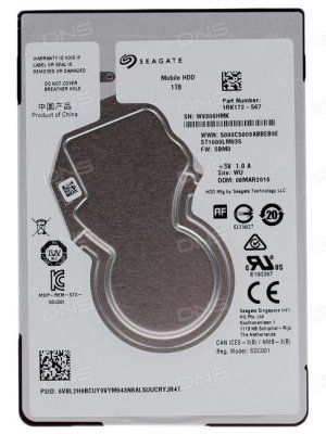   1.0Tb Seagate Mobile HDD, ST1000LM035, SATA 6Gb/s, 128MB, 7mm