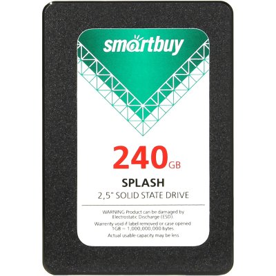  2.5" 240Gb Smartbuy Splash SB240GB-SPLH-25SAT3, SATA 6Gb/s, R500 - W410 Mb/s