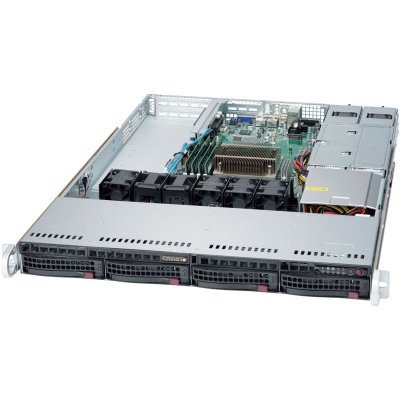  A1U SuperMicro SYS-5019S-WR, X11SSW-F / CSE-815TQC-R504WB, 4x 3.5" Hot-swap, 500W