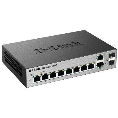   D-Link DGS-1100-10/ME,  8  10/100/1000Base-T  2 - 100/1000Ba