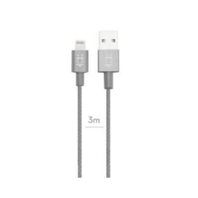  Mixberry MCA L300T-SGR MFI Apple lightning USB, 3m, space gray