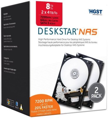   HDD 8000Gb SATA-III HGST (Hitachi) Deskstar NAS (0S03903, 7200rpm, 64Mb) (2x4Tb KIT)