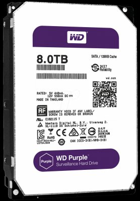   HDD 8000Gb SATA-III WD Purple [WD80PUZX, 5400 rpm, 128Mb]