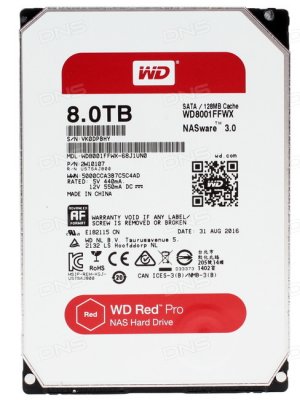   HDD 8000Gb SATA-III WD Red Pro [WD8001FFWX, 7200rpm, 128Mb]