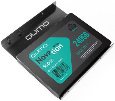  SSD 240Gb QUMO Novation MM (QMM-240GSU, SATA-III, 2.5", MLC) +  3.5"