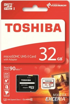   MicroSD 32Gb Toshiba (THN-M102K0320M2) Class 4 microSDHC + Adapter