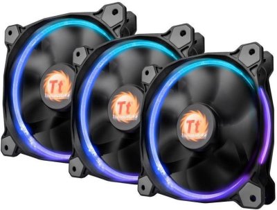  Thermaltake CL-F042-PL12SW-B Riing 12 256 Color LED (3 Fan Pack) [120mm, 1500rpm]