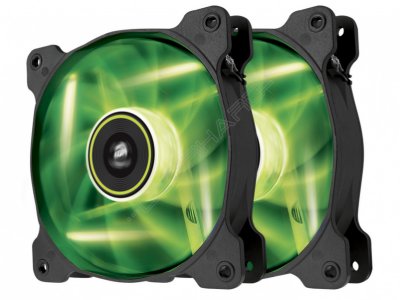    Corsair Air Series SP120 LED Green High Static Pressure 120mm Fan Twin Pack C