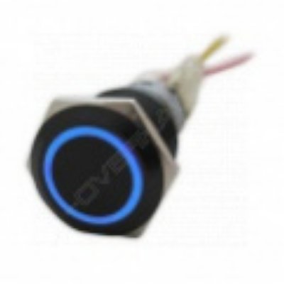 Lamptron Vandal Resistant Illuminated Switch(Momentary)+cable ( Ring Type) 19mm/BlackHousing