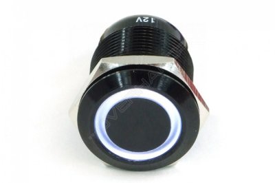 Lamptron Vandal Resistant Illuminated Switch(Momentary)+cable ( Ring Type) 19mm/BlackHousing