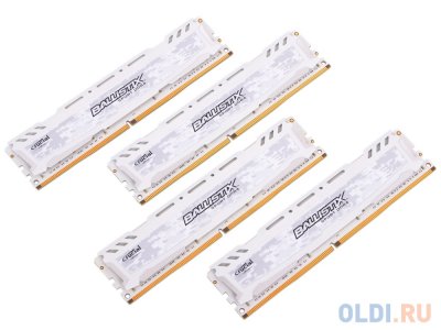  DDR4 64Gb 4x16GB (pc-19200) 2400MHz Crucial Ballistix Sport LT White CL16 DR x8 BLS4C16G4D240