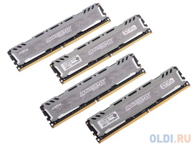  DDR4 64Gb 4x16GB (pc-19200) 2400MHz Crucial Ballistix Sport LT Grey CL16 DR x8 BLS4C16G4D240F