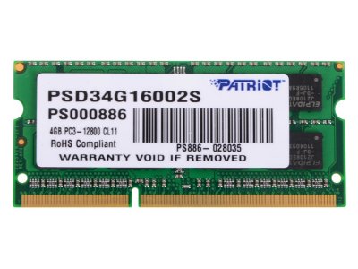  SO-DIMM DDR3 4Gb (pc-12800) 1600MHz Patriot (PSD34G16002S)