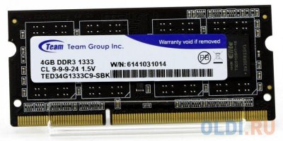     SO-DDR3 4Gb PC4-10660 1333MHz Team Group TED34G1333C9-S01