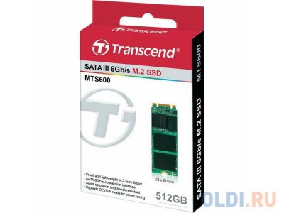 SSD   M.2 512GB Transcend MTS600 Read 560Mb/s Write 160mb/s SATAIII TS512GMTS