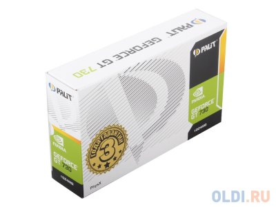  1Gb (PCI-E) Palit GT730  CUDA (GFGT730, SDDR3, 64 bit, HDCP, VGA, DVI, HDMI, Retail)