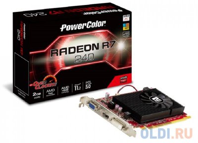  2048Mb PowerColor R7 240 PCI-E DVI HDMI AXR7 240 2GBK3-HV2E/OC OEM