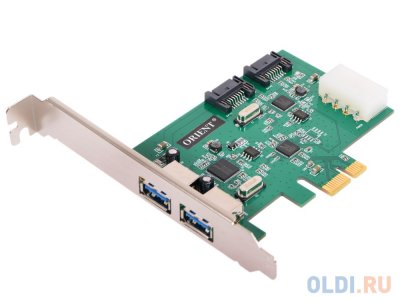  ORIENT VA-3U2SA2PE, PCI-E USB 3.0 2ext port + SATA 3.0 6 Gb/s, 2int port,  HDD 