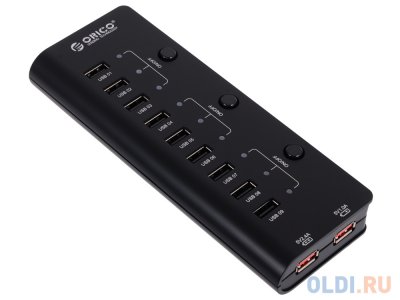  USB Orico HF9US-2P () USB 2.0 x 9, 5V2.1A*2/5V1A*1 Charger ports