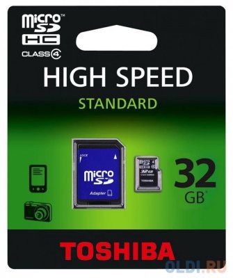   Micro SDHC 32Gb Class 4 Toshiba SD-C32GJ BL5A/6A +  SD