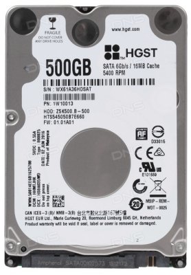   2.5" SATA3 500  5400rpm 16mb Hitachi Travelstar Z5K500.B ( HTS545050B7E660_1W10013 )