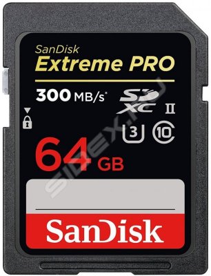   SanDisk Extreme Pro SDXC 64GB Class10 UHS-II 300Mb/s w/o adapter (SDSDXPK-064G-GN4IN)