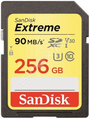   SanDisk Extreme SDXC 256Gb Class 10 UHS-I U3 V30 (90/40 MB/s) SDSDXVF-256G-GNCIN