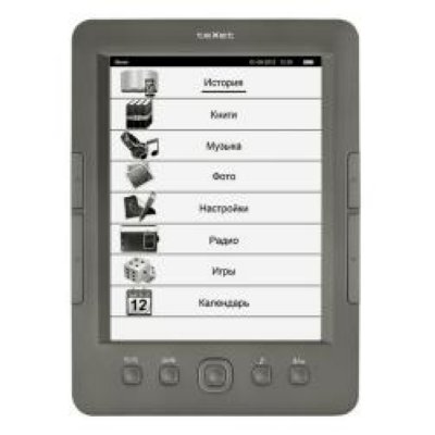   Texet (TB-146 Grey)(6", mono,800x600,4Gb,TXT/PDF/HTML/FB2/EPUB/DOC/JPG/MP3,microSD