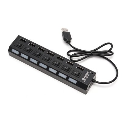  USB Deluxe 7-Ports USB 2.0 Hi-Speed Black DUH7003BK