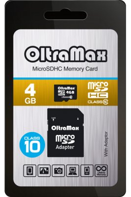   4Gb - OltraMax - Micro Secure Digital HC Class 10 OM004GCSDHC10    SD (