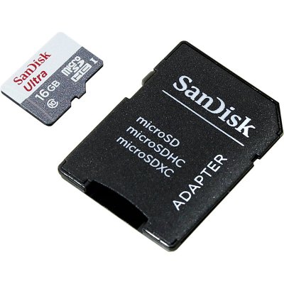   16Gb - SanDisk - Micro Secure Digital Ultra Class 10 UHS-I SDSQUNB-016G-GN3MA  