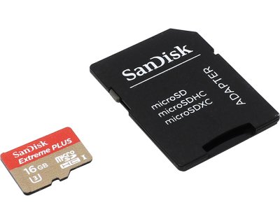   16Gb - SanDisk - Micro Secure Digital Extreme Plus Class 10 SDSQXSG-016G-GN6MA  