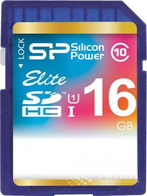   16Gb - Silicon Power High-Capacity UHS-I Class 10 Elite SP016GBSDHAU1V10 (!