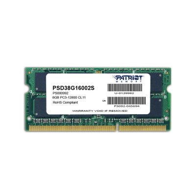   DDR3 8Gb Patriot PSD38G16002S RTL PC3-12800 CL11 SO-DIMM