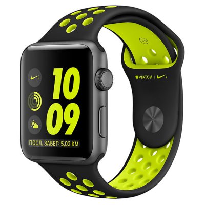 - Apple Watch Nike+ 38mm Space Grey Al /Volt (MP082RU/A)