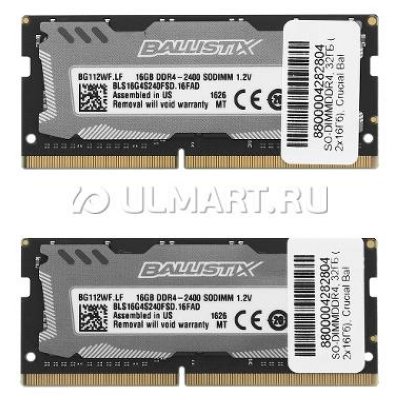   SO-DIMM DDR4, 32  (2x16 ), Crucial Ballistix Sport LT, BLS2C16G4S240FSD