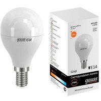  LED  Gauss Elementary Globe E14 6W 220V  