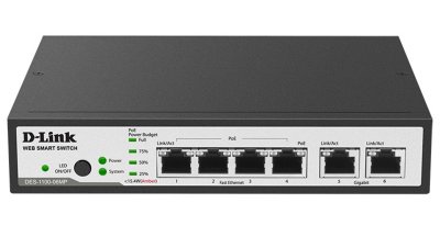   D-Link DES-1100-06MP,  4  10/100Base-TX   PoE  2  10/1