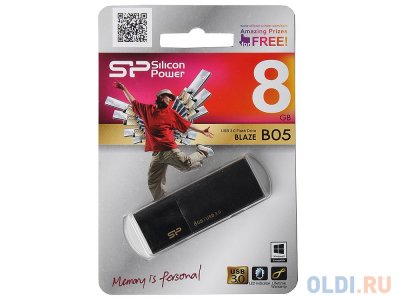   8GB USB Drive [USB 3.0] Silicon Power Blaze B05 Black