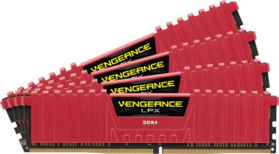   DIMM 16Gb 4  4Gb DDR4 PC30900 3866MHz Corsair Vengeance LPX Red Heat spreader, XMP 2.