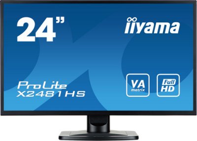  24" Iiyama ProLite X2481HS-B1 VA LED 1920x1080 6ms VGA DVI HDMI