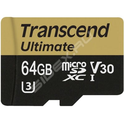 Micro SecureDigital 64Gb HC Transcend Ultimate class10, UHS-I (U3) V30 (TS64GUSDU3M) + SD 