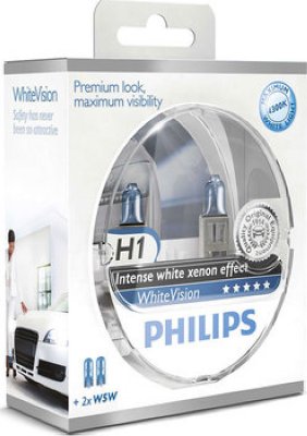   H1 55W White Vision 2 . + W5W 2 . Philips