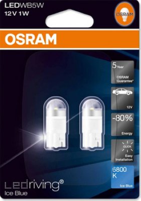   W5W 1W LED 6800K (-) 2 . OSRAM